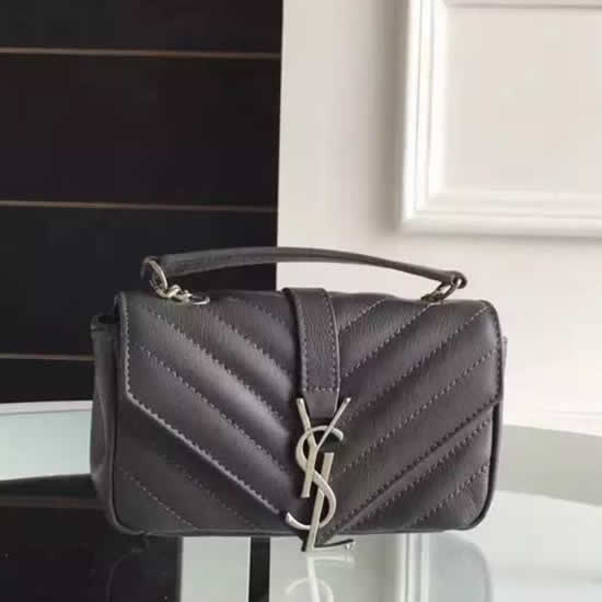 Replica Saint Laurent Baby Monogram Chain Bag In Anthracite Goatskin